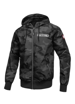 Men's hooded jacket Athletic Logo - All Black Camo