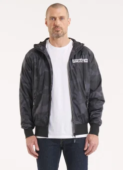 Men's hooded jacket Athletic Logo - All Black Camo