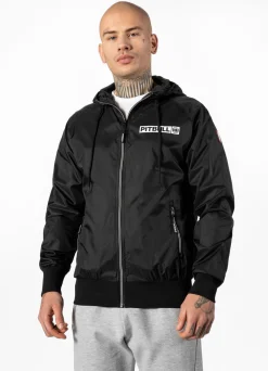 Men's hooded jacket Athletic Logo - Black