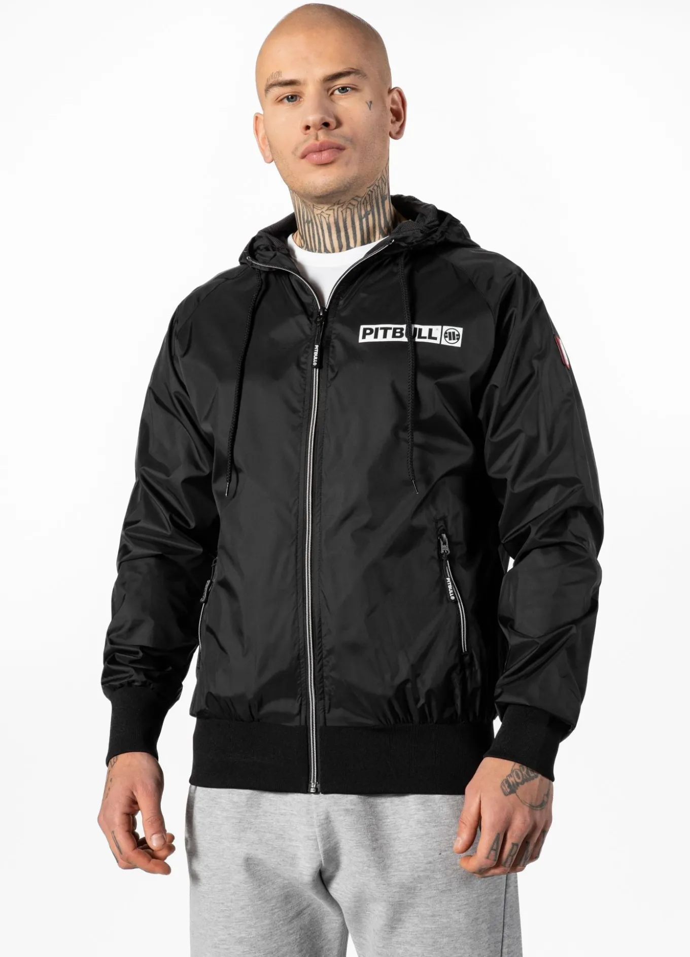 Men's hooded jacket Athletic Logo - Black