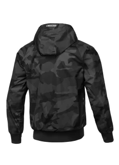 Men's hooded jacket Athletic Logo - All Black Camo
