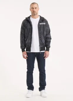 Men's hooded jacket Athletic Logo - All Black Camo