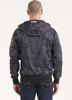 Men's hooded jacket Athletic Logo - All Black Camo