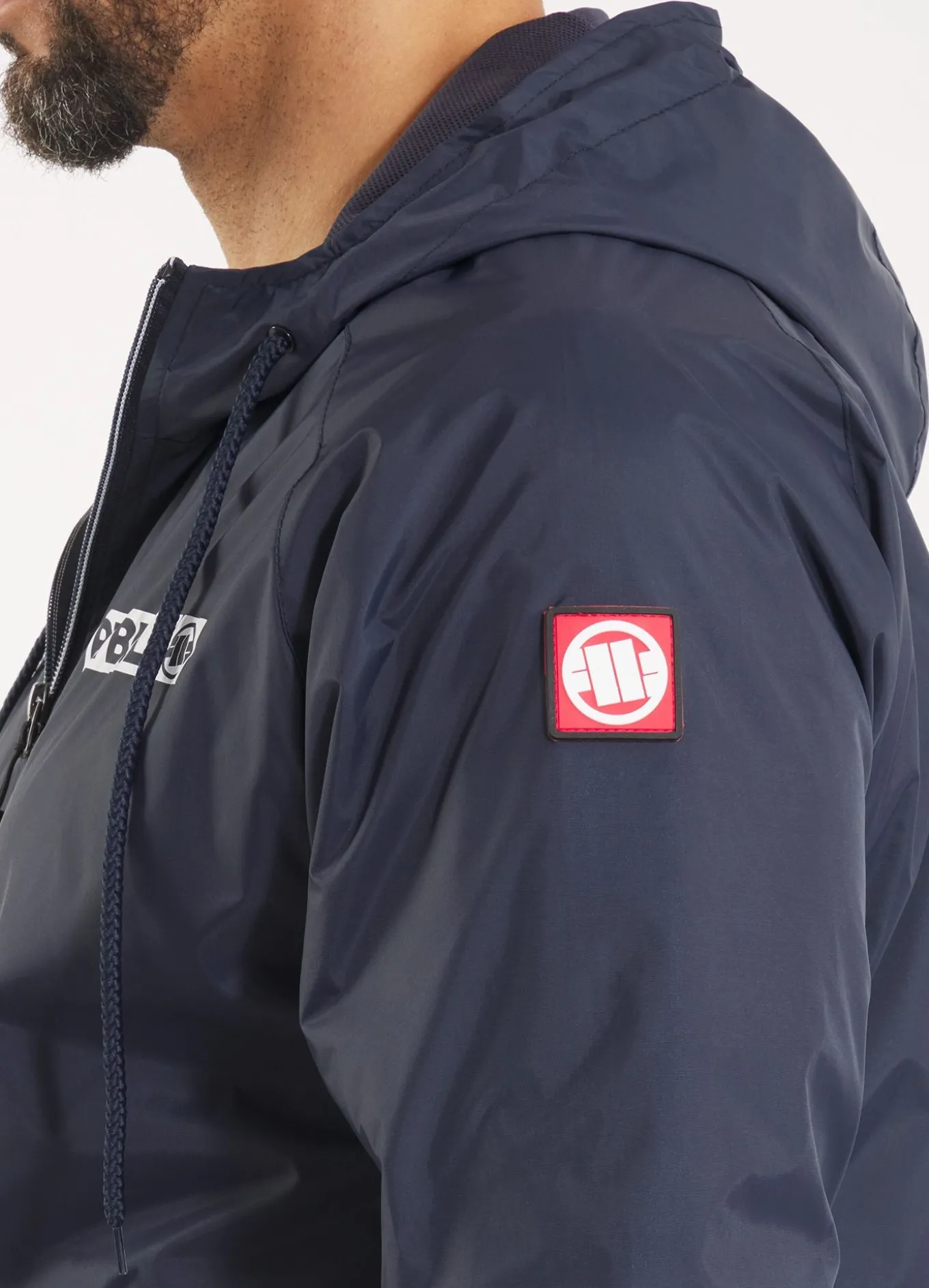 Men's hooded jacket Athletic Logo - Navy