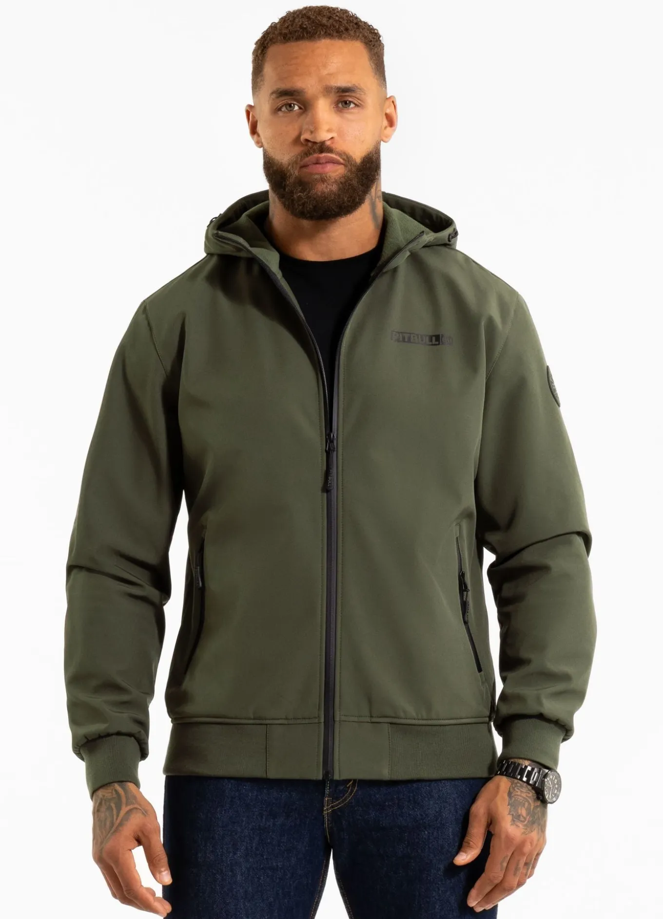 Men's hooded Softshell jacket Midway II - Olive