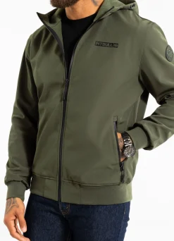 Men's hooded Softshell jacket Midway II - Olive