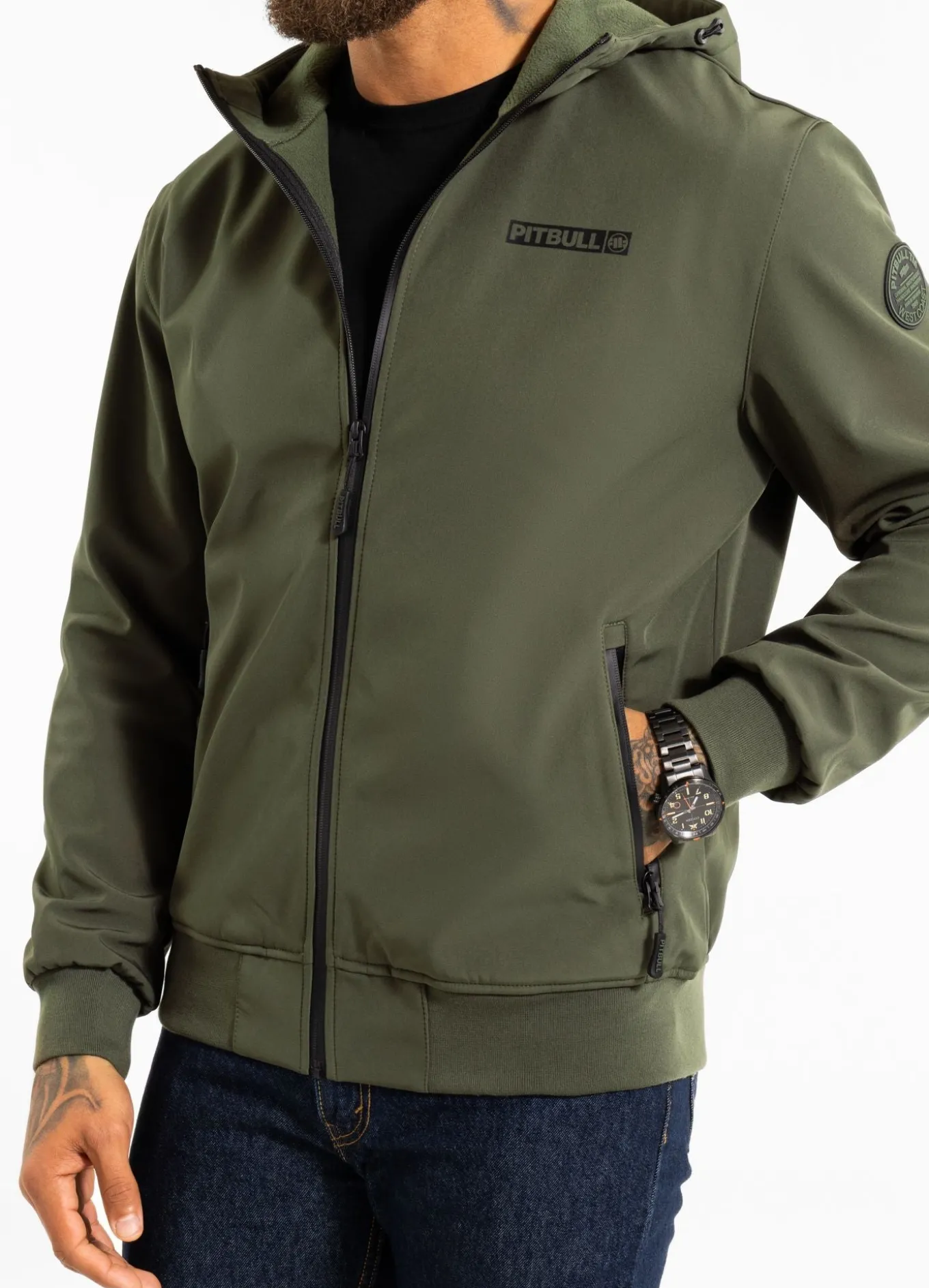 Men's hooded Softshell jacket Midway II - Olive