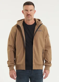 Men's hooded Softshell jacket Midway II - Coyote brown