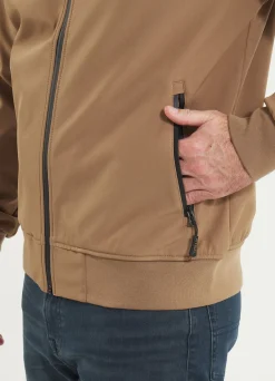 Men's hooded Softshell jacket Midway II - Coyote brown