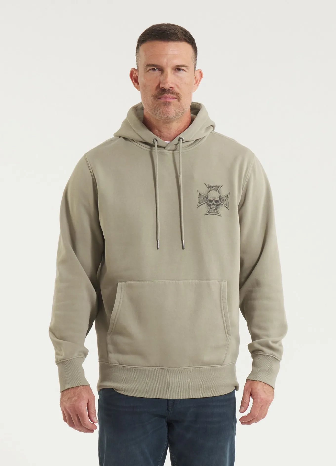 Men's Hoodie Washed BITE ME - Gray Harbour