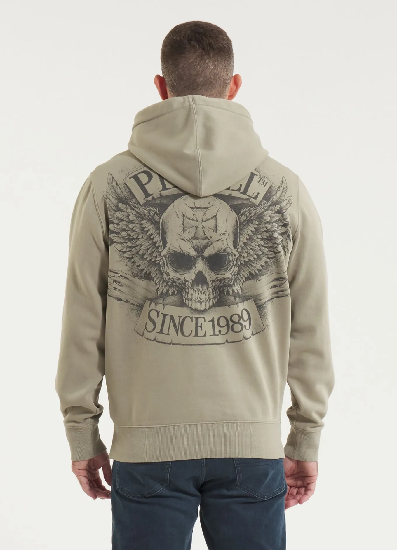 Men's Hoodie Washed BITE ME - Gray Harbour