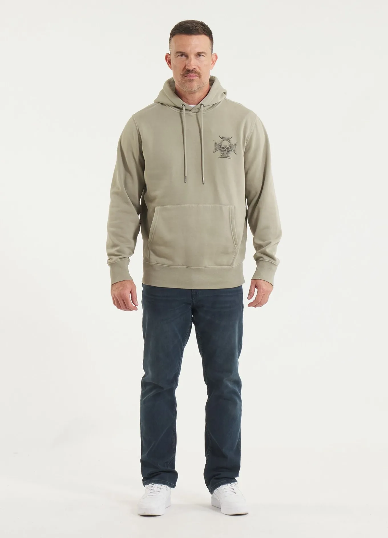 Men's Hoodie Washed BITE ME - Gray Harbour