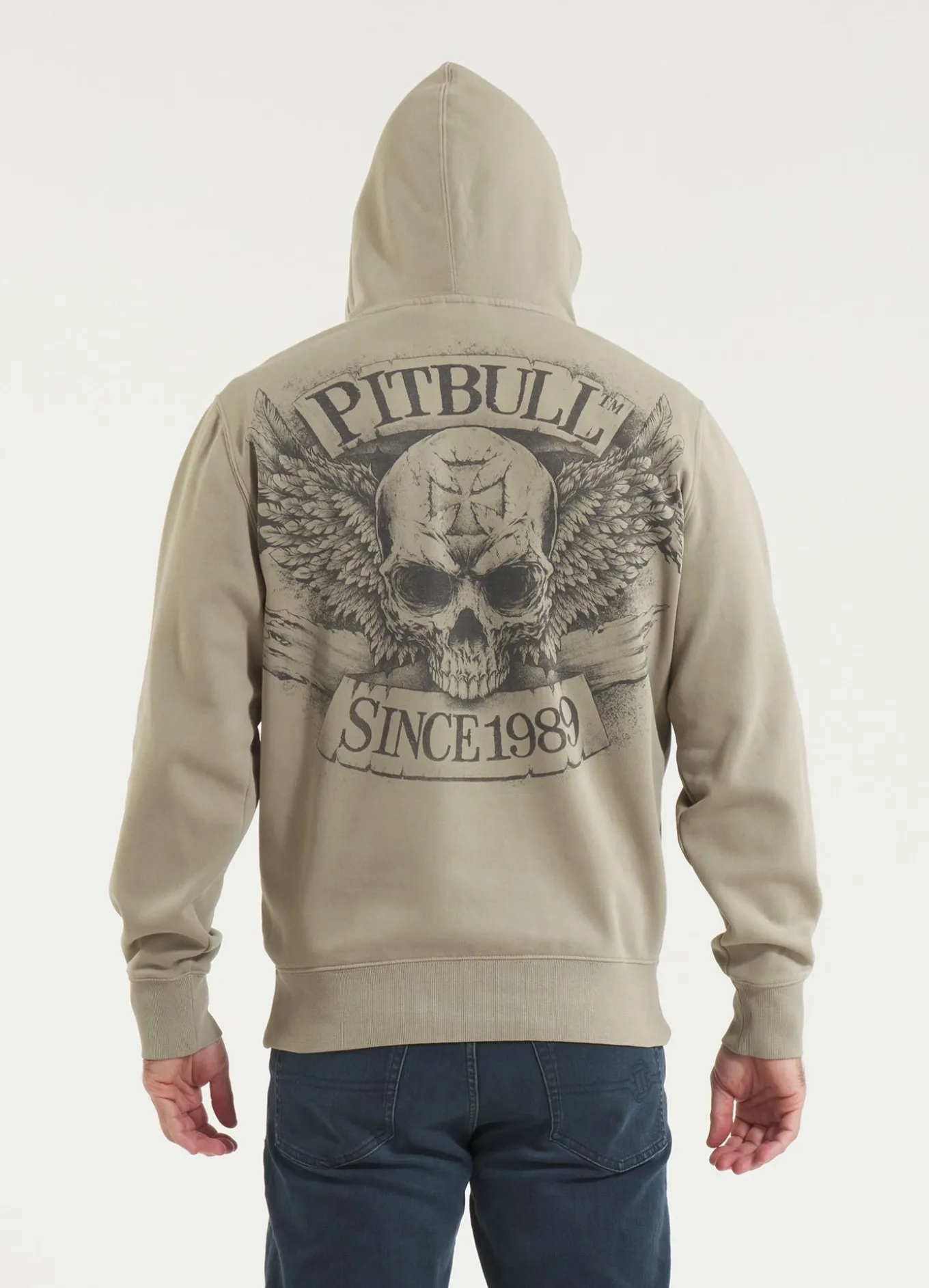 Men's Hoodie Washed BITE ME - Gray Harbour