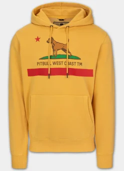 Men's Hoodie Washed CALIFORNIA FLAG - Washed yellow