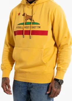 Men's Hoodie Washed CALIFORNIA FLAG - Washed yellow