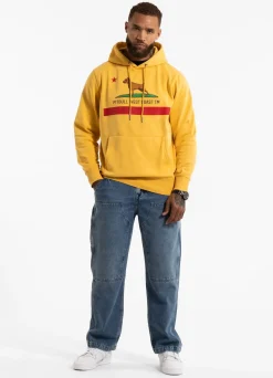 Men's Hoodie Washed CALIFORNIA FLAG - Washed yellow