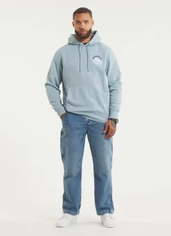 Men's Hoodie Washed DOG SD - Light blue