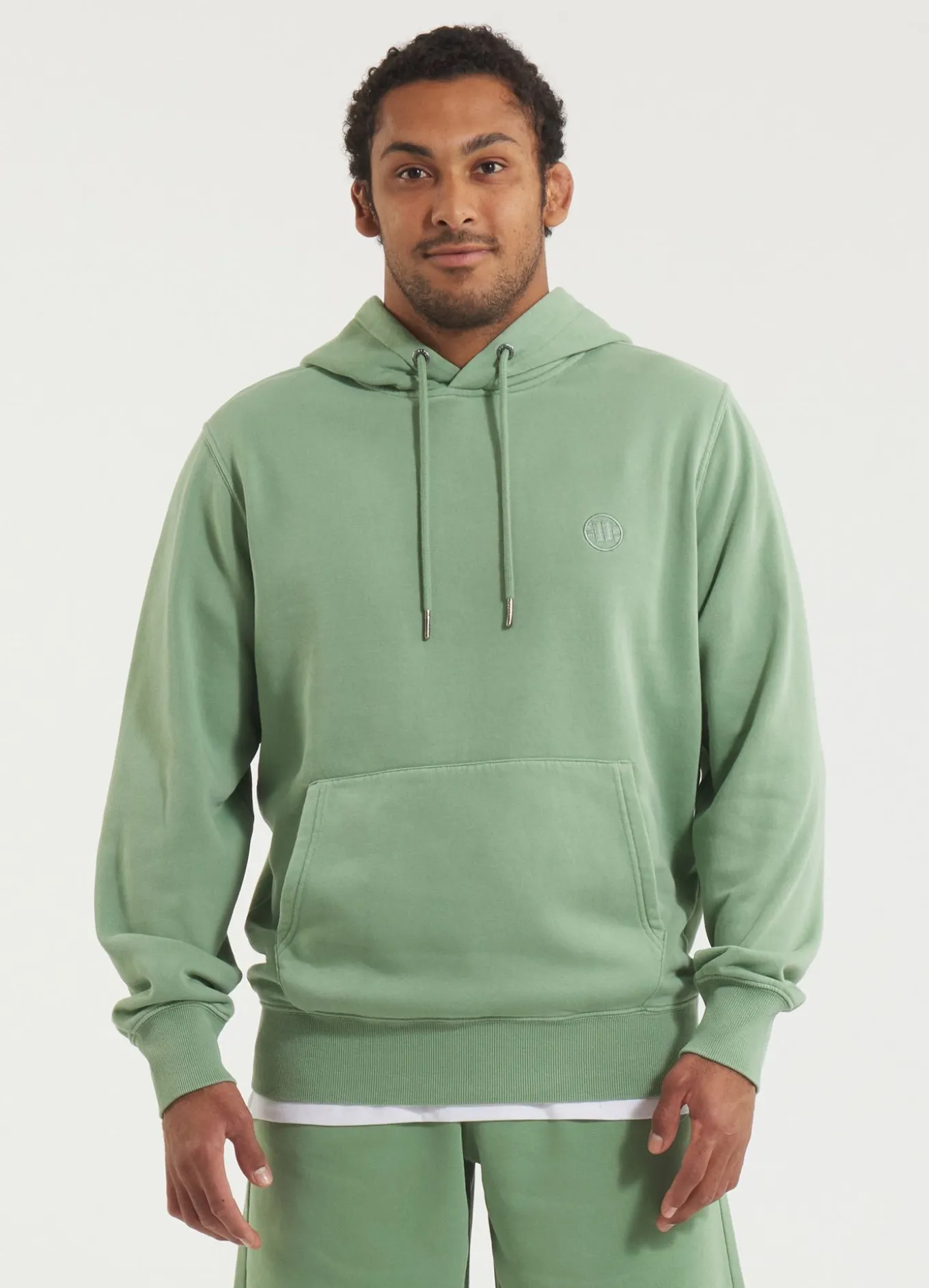 Men's Hoodie Washed Lancaster II - Sage green