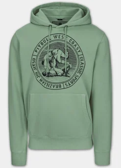 Men's Hoodie Washed VINTAGE BJJ - Washed green