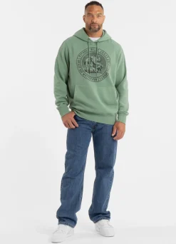 Men's Hoodie Washed VINTAGE BJJ - Washed green