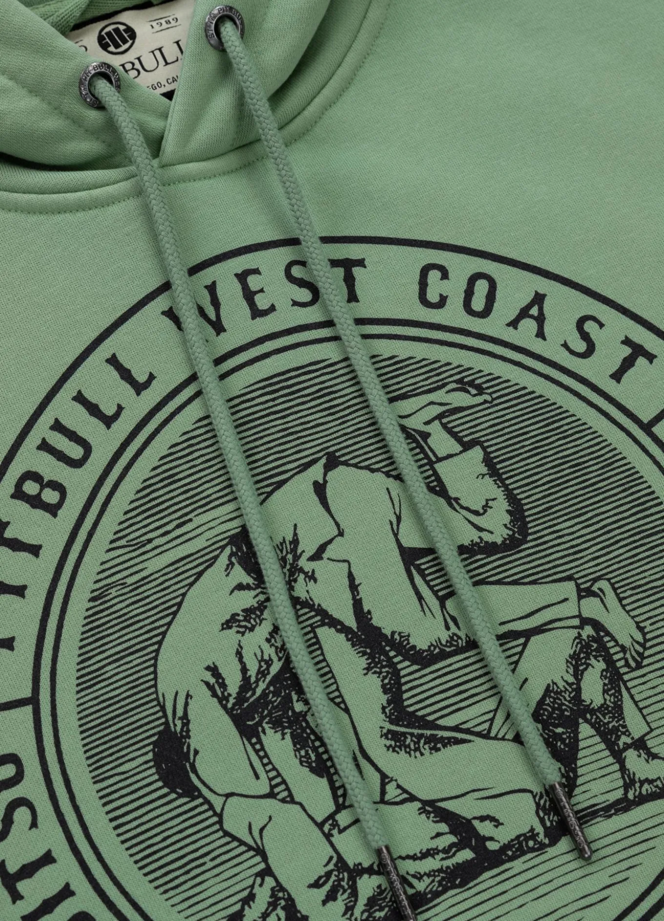 Men's Hoodie Washed VINTAGE BJJ - Washed green