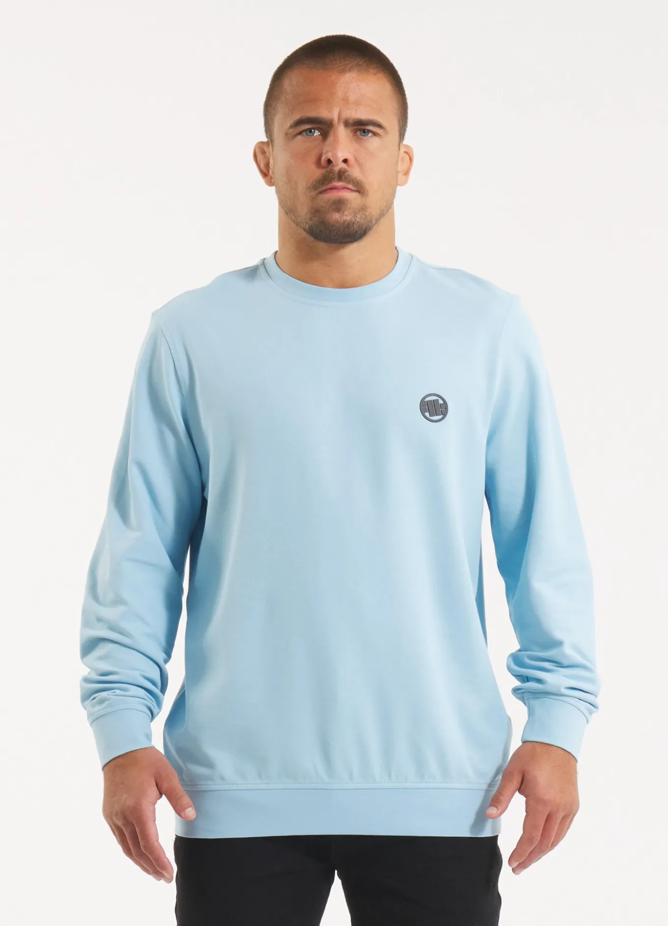 Men's Longsleeve Pique Rockey - Light blue