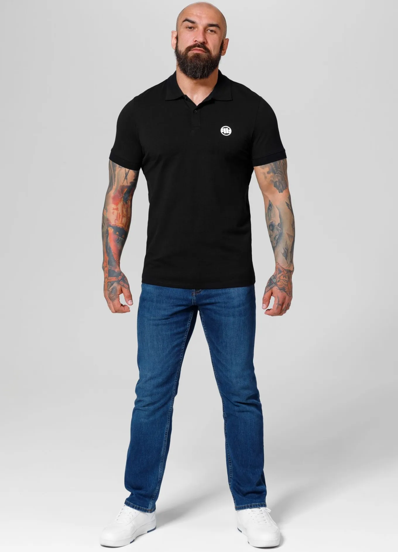 Men's Polo shirt Jersey Slim Fit Small Logo - Black