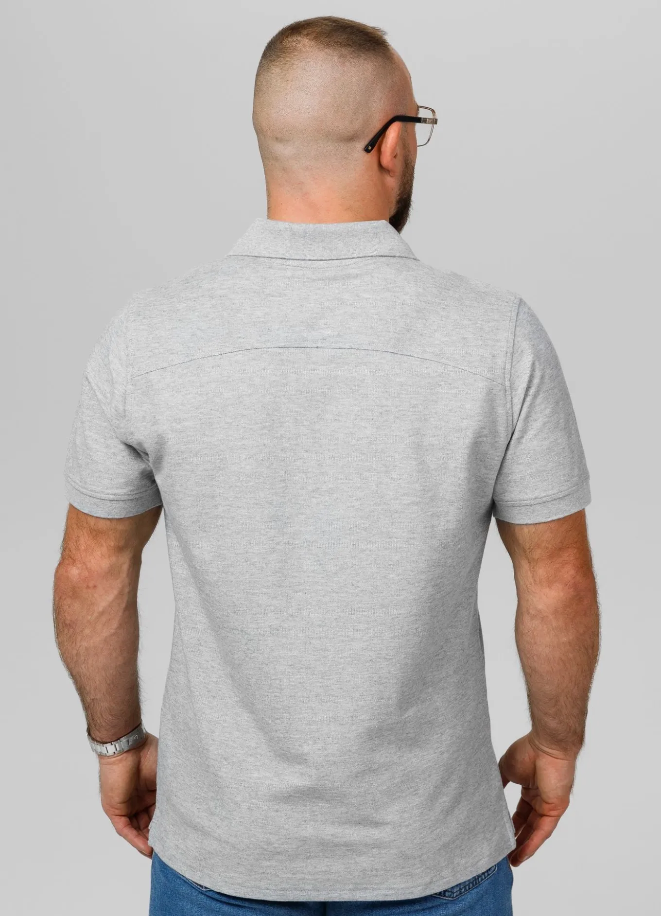 Men's Polo shirt Pique Rockey - Gray Melange
