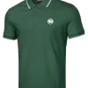 Men's Polo shirt Pique Stripes Regular - Jade green