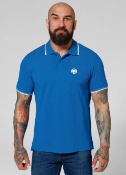 Men's Polo shirt Pique Stripes Regular - Royal blue