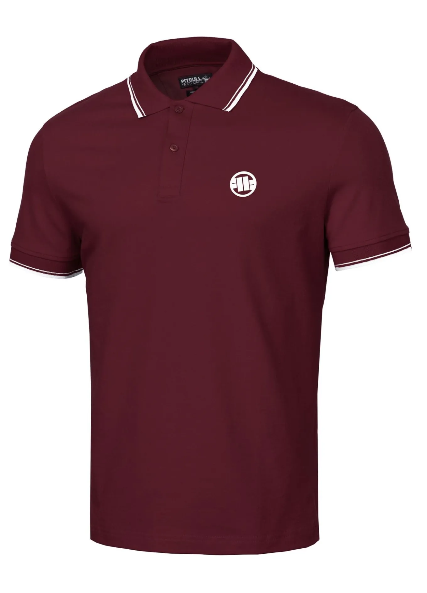 Men's Polo shirt Pique Stripes Regular - Dark burgundy