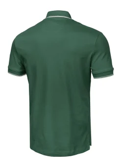 Men's Polo shirt Pique Stripes Regular - Jade green