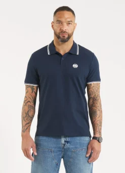 Men's Polo shirt Pique Stripes Regular - Navy