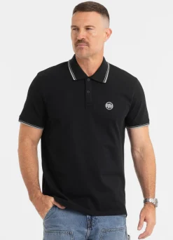 Men's Polo shirt Pique Stripes Regular - Black