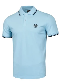 Men's Polo shirt Pique Stripes Regular - Light blue