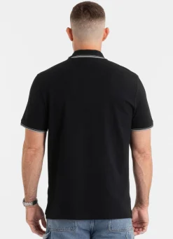 Men's Polo shirt Pique Stripes Regular - Black
