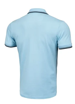 Men's Polo shirt Pique Stripes Regular - Light blue