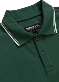Men's Polo shirt Pique Stripes Regular - Jade green
