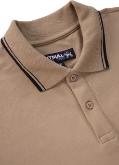 Men's Polo shirt Pique Stripes Regular - Coyote brown