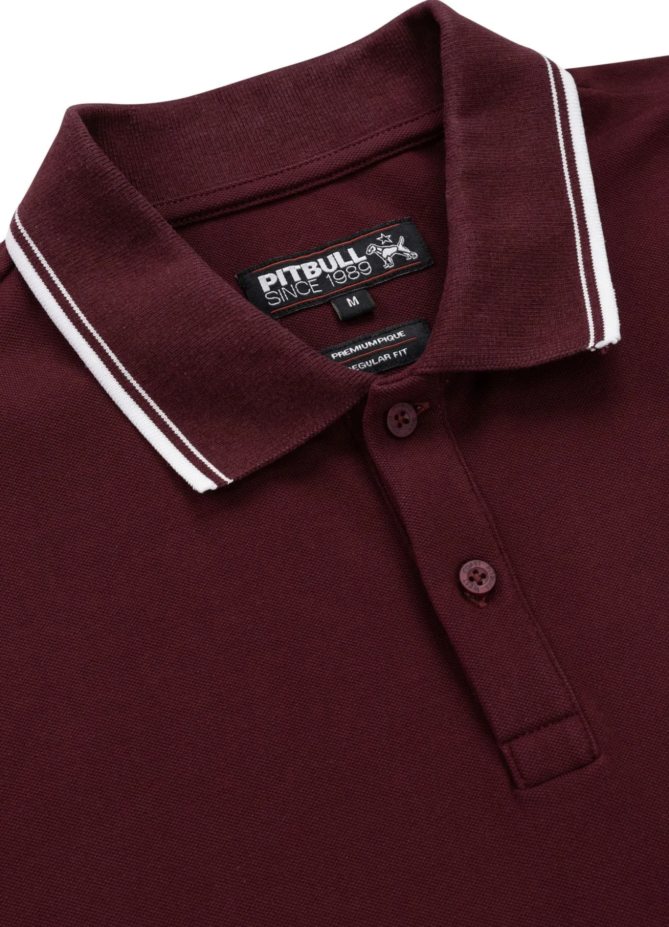 Men's Polo shirt Pique Stripes Regular - Dark burgundy