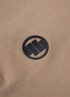 Men's Polo shirt Pique Stripes Regular - Coyote brown