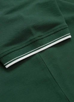 Men's Polo shirt Pique Stripes Regular - Jade green