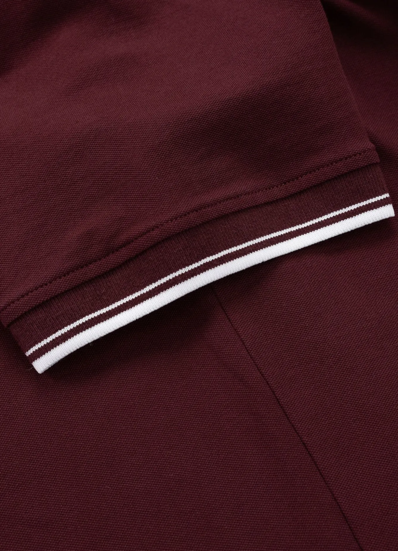 Men's Polo shirt Pique Stripes Regular - Dark burgundy