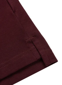 Men's Polo shirt Pique Stripes Regular - Dark burgundy