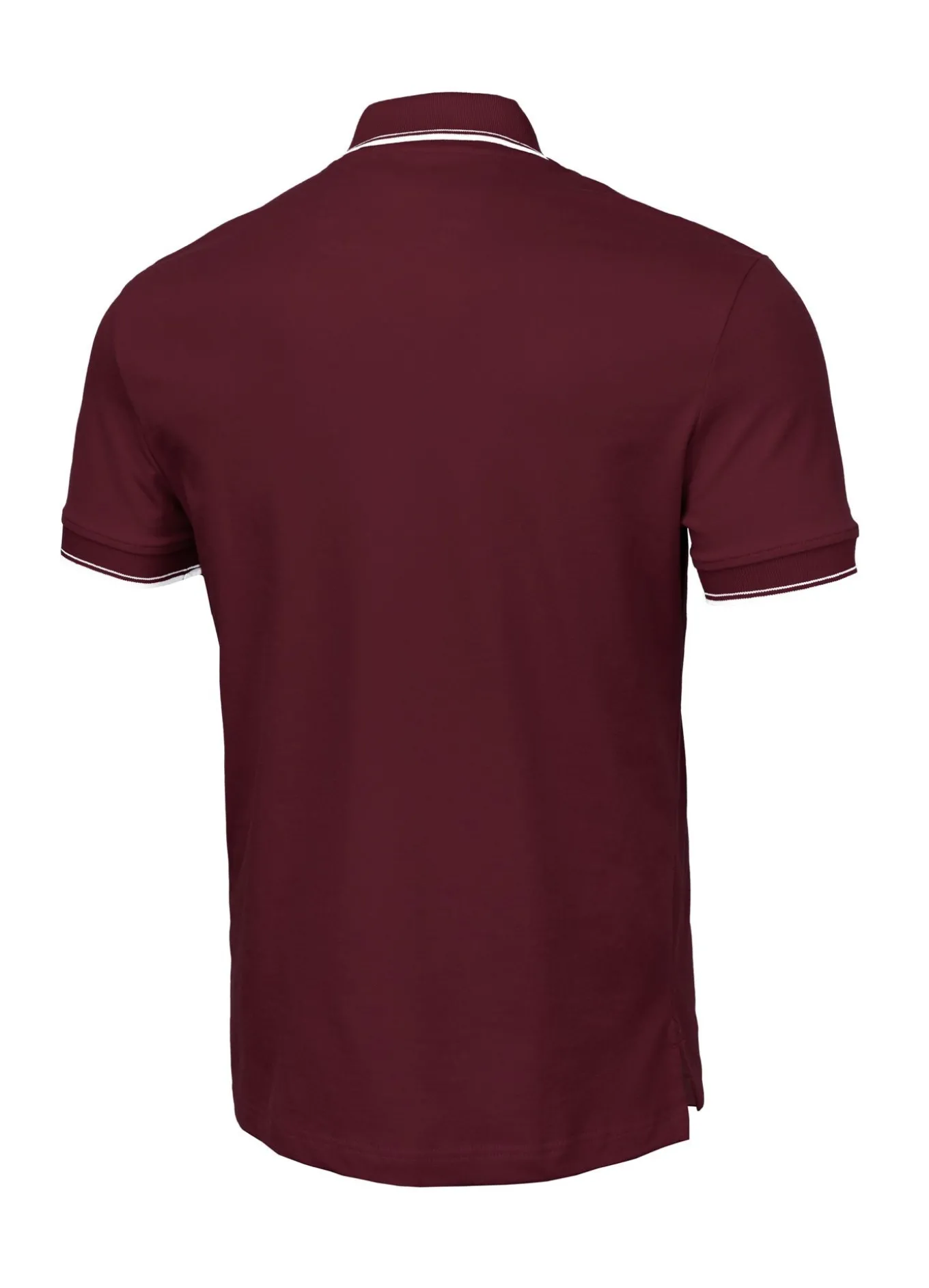 Men's Polo shirt Pique Stripes Regular - Dark burgundy