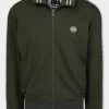 Men's Sweatjacket Oldschool Tape Logo - Dark green