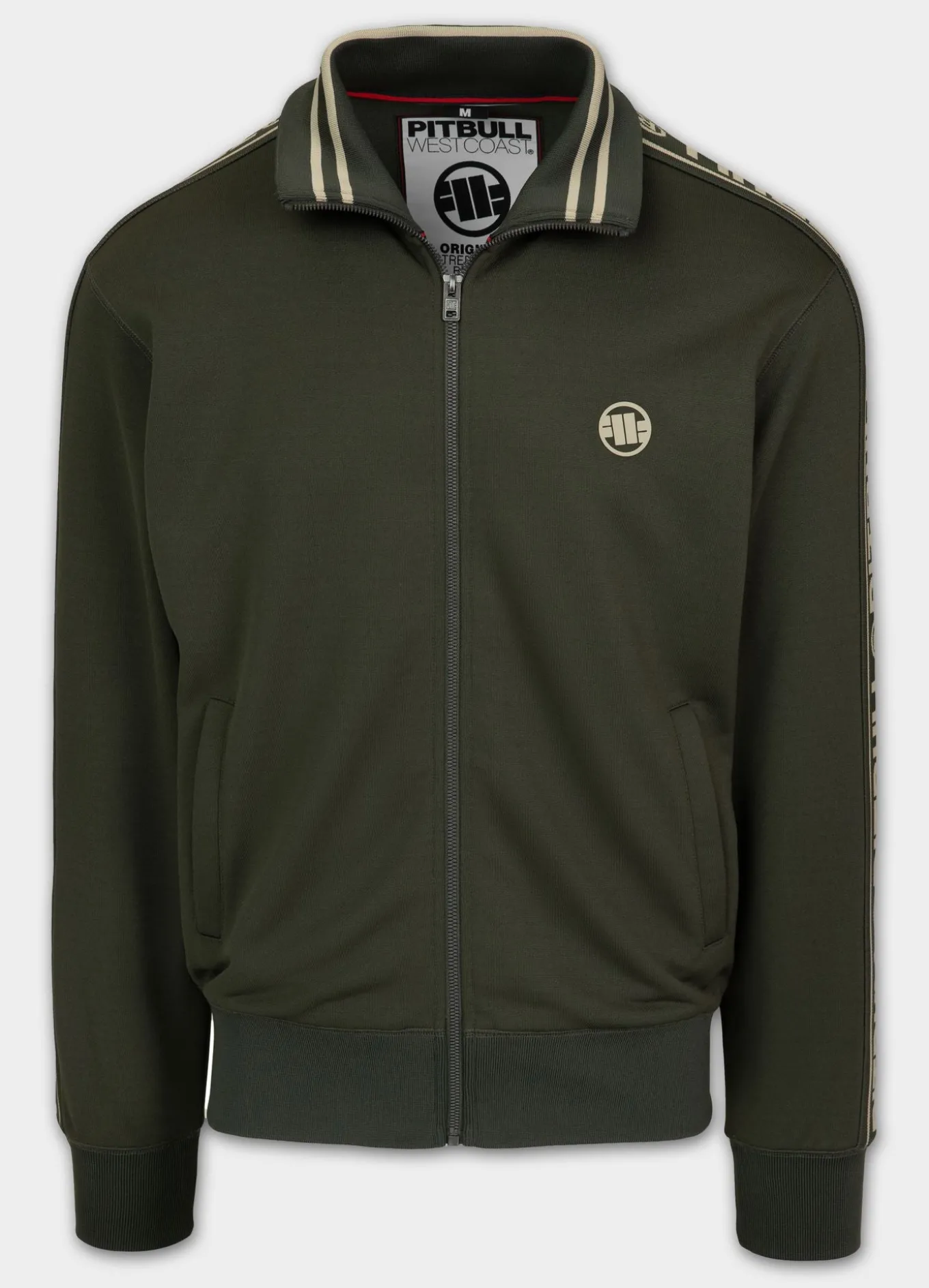 Men's Sweatjacket Oldschool Tape Logo - Dark green