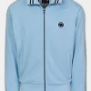 Men's Sweatjacket Oldschool Tape Logo - Light blue