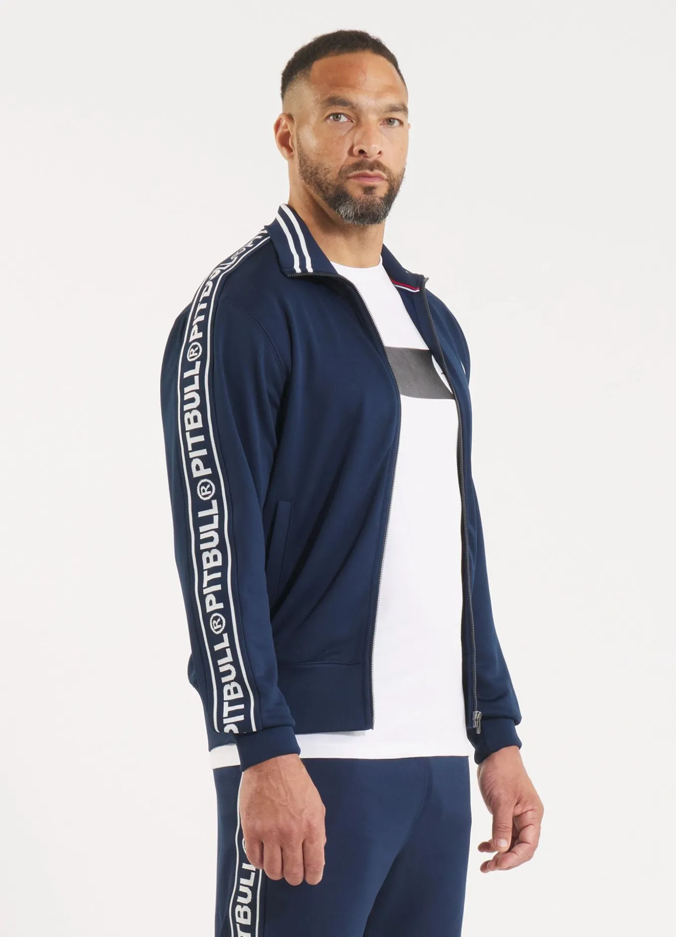 Men's Sweatjacket Oldschool Tape Logo - Navy