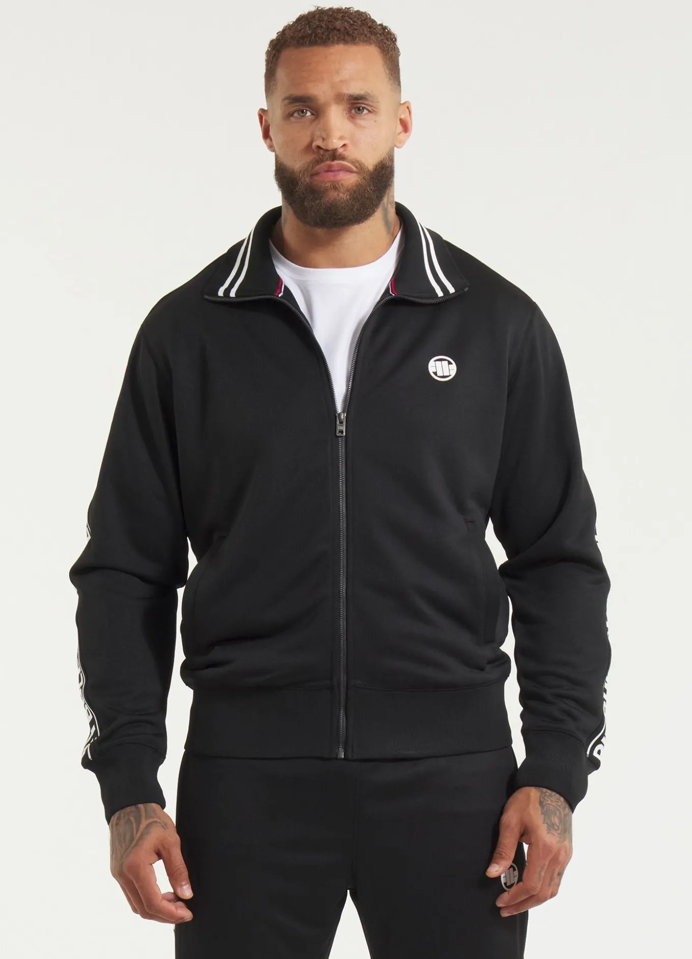 Men's Sweatjacket Oldschool Tape Logo - Black
